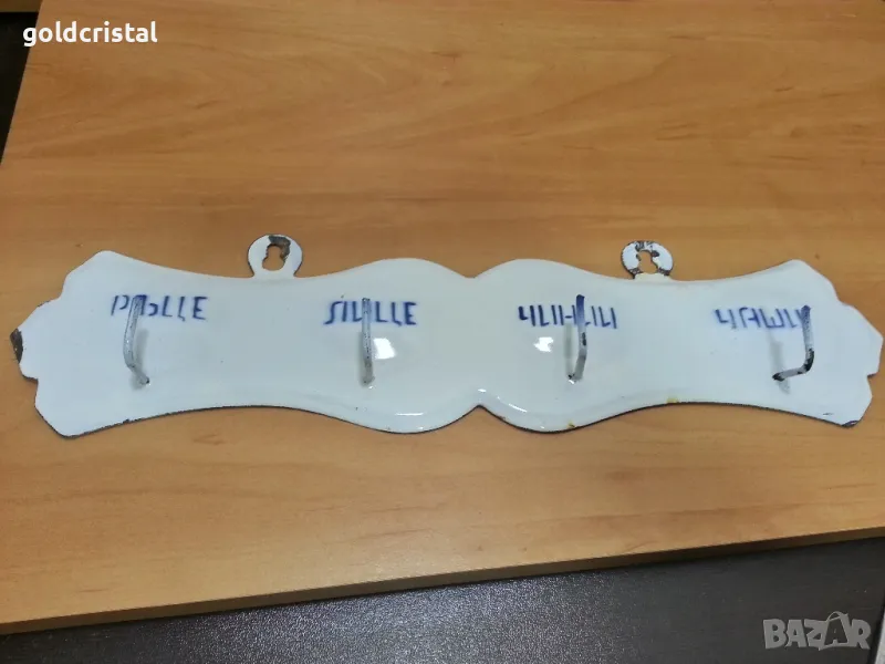 стара емайлирана закачалка , снимка 1