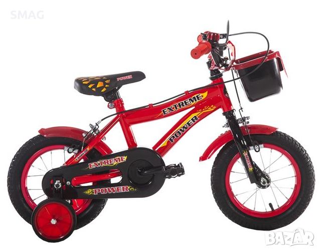 Червен велосипед с кошница 12'' (инча) - BMX, снимка 1
