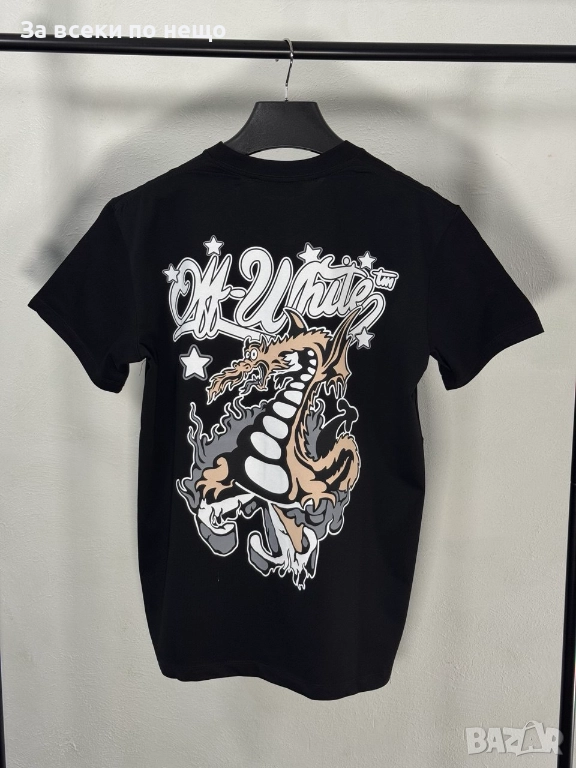 Off-White Мъжка Черна Тениска👕Мъжка Блуза С Къс Ръкав В Черен Цвят Код V.B.11, снимка 1