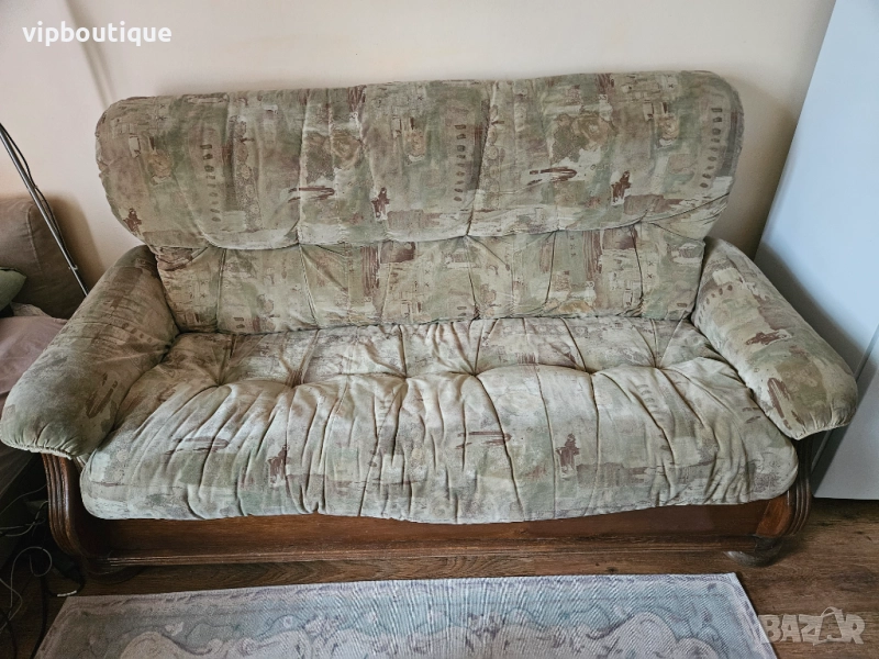 Диван от масивно дърво и функция сън  200х90, снимка 1