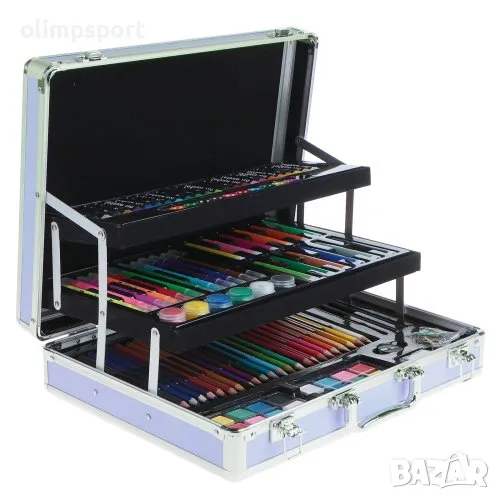Рисувателен комплект 158 части в куфарче с дръжки за удобно съхранение и пренасяне. , снимка 1