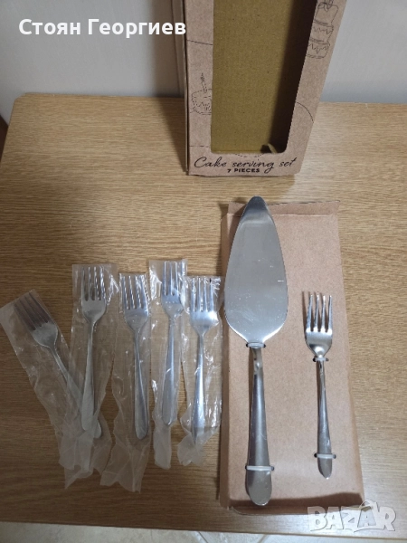 Чисто нов комплект прибори за торта, снимка 1