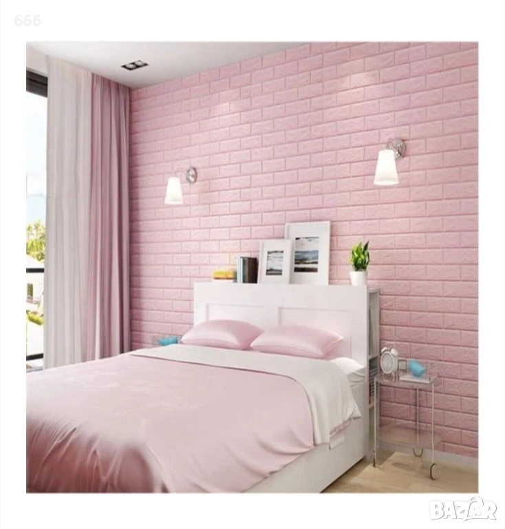 Комплект от 10 3D тапетни плочки, Cyrax, 35 x 38 см, дебелина 3 мм, полиетилен, тухлен мотив., снимка 1