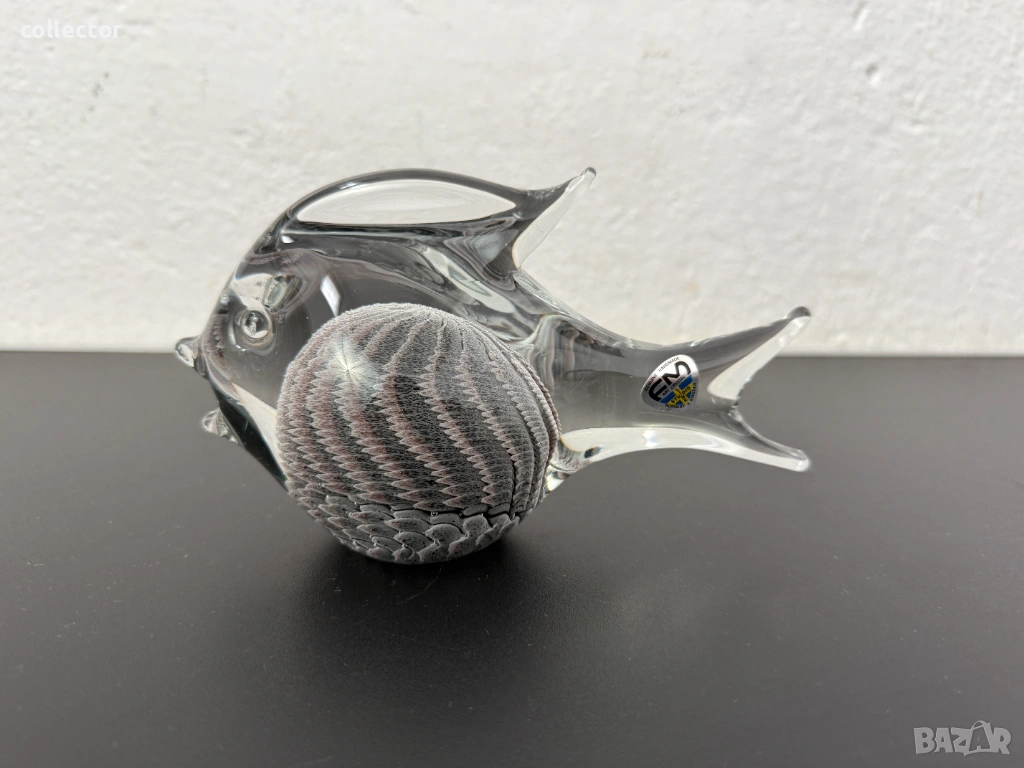 Шведска ръчно изработена фигура на риба - FM Konstglas  , снимка 1