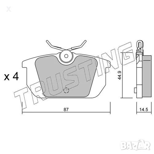 Trusting 066.0 Задни накладки ALFA-ROMEO FIAT LANCIA 1984-2006 OE 794080 OE 71752984 OE 9945821     , снимка 1