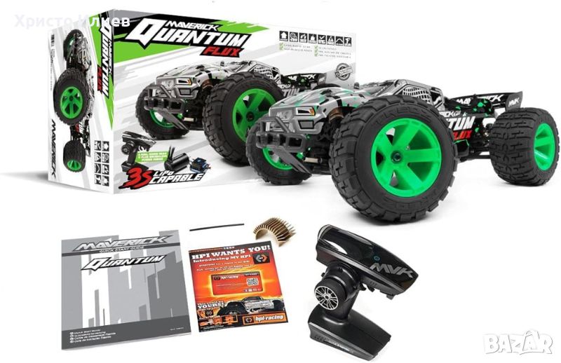 Радио управляема количка Maverick Quantum XT Flux 80A 1/10 4WD MV150208 70 км/ч RC кола бъги моде, снимка 1