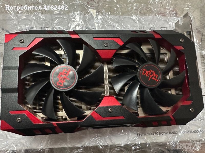 Продавам Втора употреба Видео Карта Без Гаранция Работи нормално за игри AMD RX 580 8ГБ RGB RedDevil, снимка 1