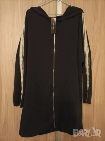 Макси нов дълъг суитшърт с качулка 