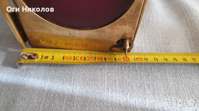 Месингов фенер с бяла и червена светлина, снимка 9 - Антикварни и старинни предмети - 50507053