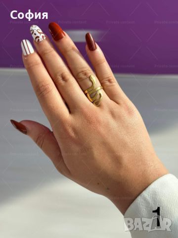Хубав дамски златист пръстен тип змия от медицинска стомана, снимка 12 - Пръстени - 46163272