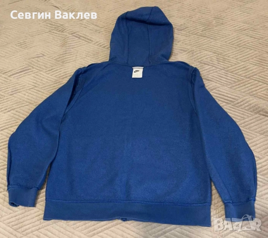 Nike - Спортен екип с цип и качулка, Син, 137-147 CM, снимка 7 - Детски анцузи и суичери - 52341334