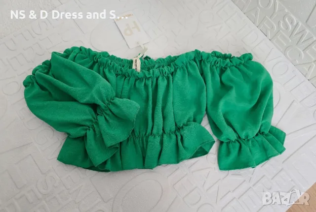 Дамска зелена блуза , снимка 2 - Блузи с дълъг ръкав и пуловери - 47560505