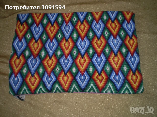 Ретро  ръчно бродирана кълъфка за възглавница многоцветна бродерия, снимка 2 - Други ценни предмети - 49941526