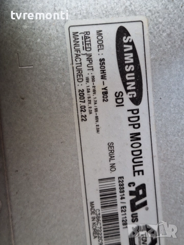 Y-BUFFER BOARD LJ41-04218A LJ92-01400A за 50-инчов телевизор Samsung PS-50Q96HD, с дисплей S50HW-YB0, снимка 3 - Части и Платки - 51650346