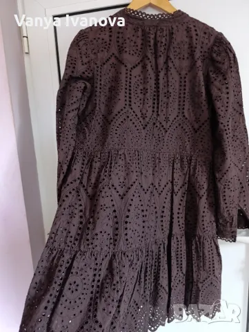 Y.A.S.  - кафява рокля  яшоли с английска дантела, снимка 2 - Рокли - 50313616