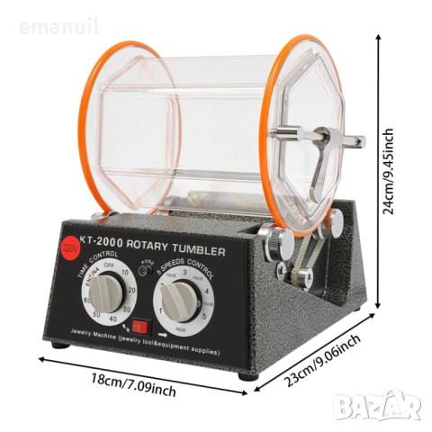 БАРАБАННА ПОЛИРАЩА МАШИНА 3кг. или 5кг. ОБЕМ за БИЖУТА МОНЕТИ ПРЪСТЕН ГРИВНА и др., снимка 2 - Други машини и части - 52635533