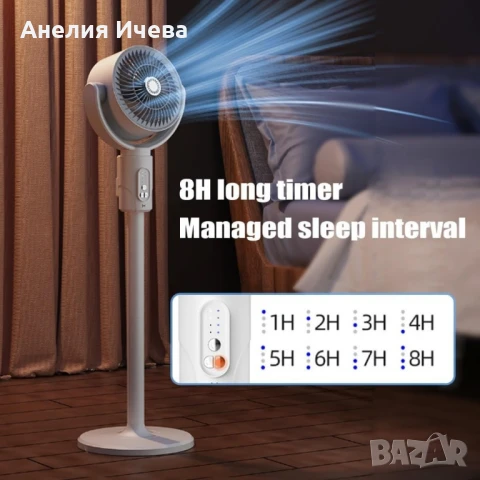 Интелигентен регулируем акумулаторен вентилатор  с дистанционно управление, снимка 2 - Вентилатори - 50661786