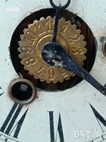 Стар американски механичен каминен часовник, снимка 2 - Антикварни и старинни предмети - 46371422