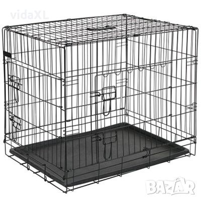 @Pet Dog Транспортна клетка за куче метална 107x70x77,5 см черна 15004*SKU:413721, снимка 1 - Други стоки за животни - 45765832
