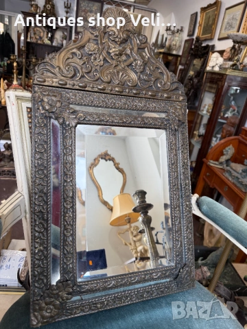 Старо френско огледало 19в. №8047 , снимка 2 - Антикварни и старинни предмети - 54024895