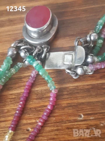 Огърлица естествени камъни,  сребърна закопчалка- рубин, снимка 4 - Колиета, медальони, синджири - 51394768