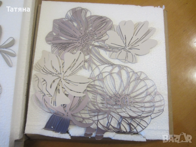 ПАНО   ЗА СТЕНА  /коприна ;текстил;метал /цветя/;, снимка 8 - Пана - 15633349