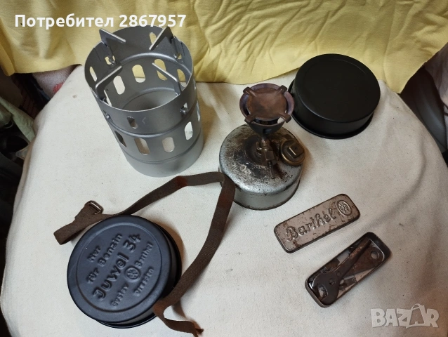 Стар немски бензинов Примус ,туристически котлон. Juwel 34, снимка 2 - Градинска техника - 54126480