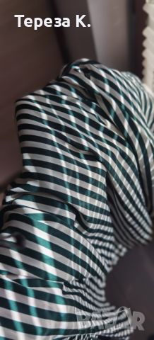 H&M блуза на райета (бяло, зелено) с 3/4 ръкави, р-р 36 / S, снимка 2 - Тениски - 45117904