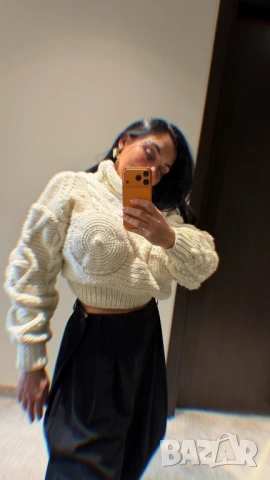 плетена блуза николета лозанова, снимка 3 - Блузи с дълъг ръкав и пуловери - 53603374