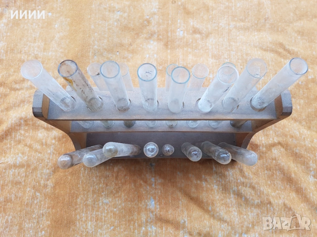 Епруветка 24 бр на стойка, снимка 2 - Антикварни и старинни предмети - 53602772