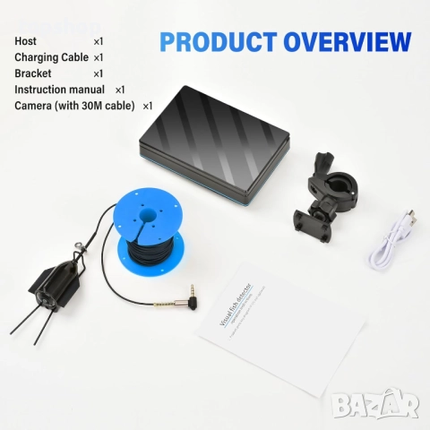 Нова подводна риболовна камера, сонар за риба, инфрачервено нощно виждане, широкоъгълна, водоу..., снимка 7 - Такъми - 52060276