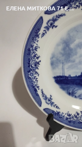 *Kahla* ГДР -колекционерска порцеланова стенна чиния от 70-те, снимка 3 - Пана - 53125799