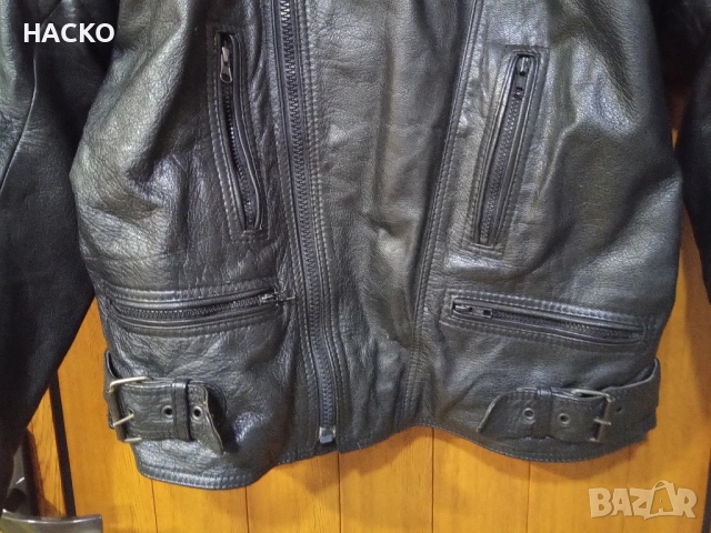 Моторджийско Кожено Яке 100% Естествена Кожа Размер 50 Made in Pakistan, снимка 2 - Аксесоари и консумативи - 52041501