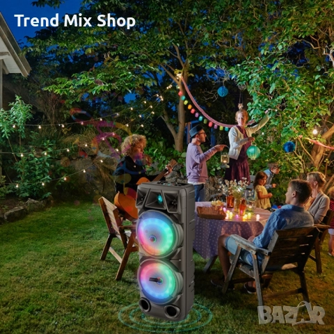 Парти тонколона ZQS8210 LED Light Speaker – музика и светлина навсякъде!, снимка 2 - Тонколони - 51778982