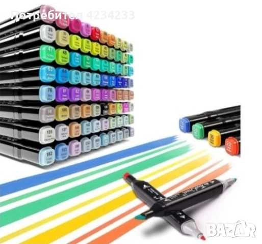 комплект маркери , снимка 3 - Рисуване и оцветяване - 52422443