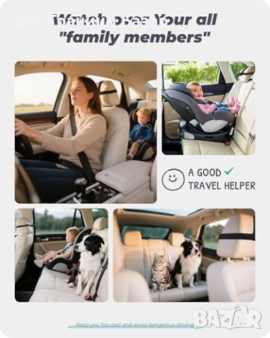 Нов Бебешки монитор за кола – 1080P IPS дисплей, нощно виждане, магнитен, снимка 2 - Друга електроника - 52306925