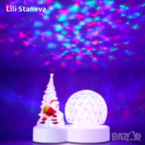 Коледна LED лампа с декоративни орнаменти.