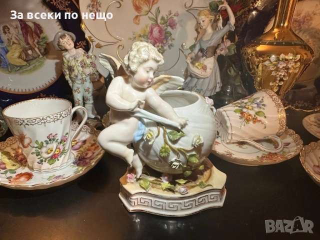 Sitzendorf Germany  Circa 1904 - “Вазата с херувима” Код P2179, снимка 4 - Колекции - 54170152