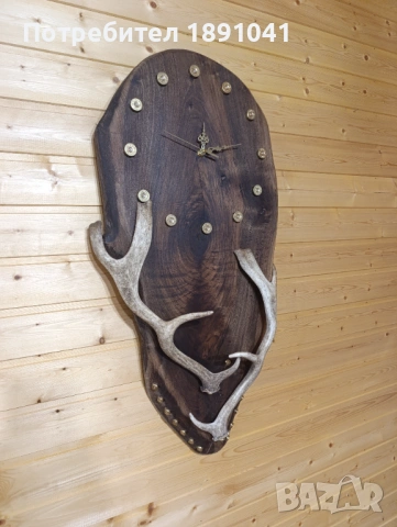 Подарък за ловец. Часовник от дърво. Ловен часовник , снимка 2 - Стенни часовници - 53612030