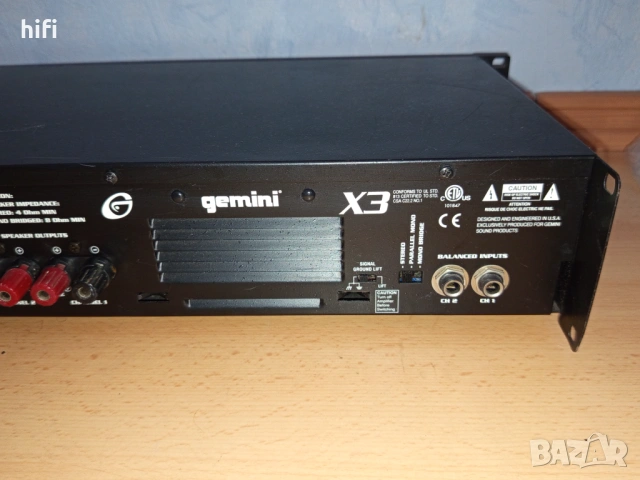 Профи усилвател, стъпало Gemini X3, снимка 7 - Ресийвъри, усилватели, смесителни пултове - 54152459