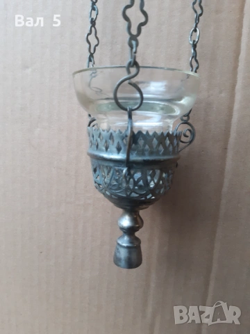 Много старо домашно метално кандило с чашка, снимка 3 - Антикварни и старинни предмети - 53987427