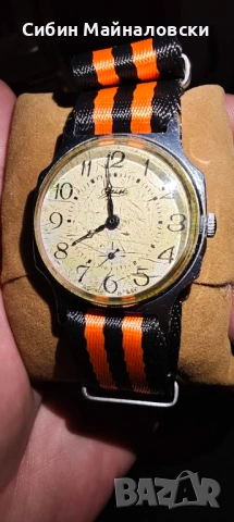 Изключително запазен съветски мъжки часовник ЗиМ с чисто нова НАТО каишка — €45