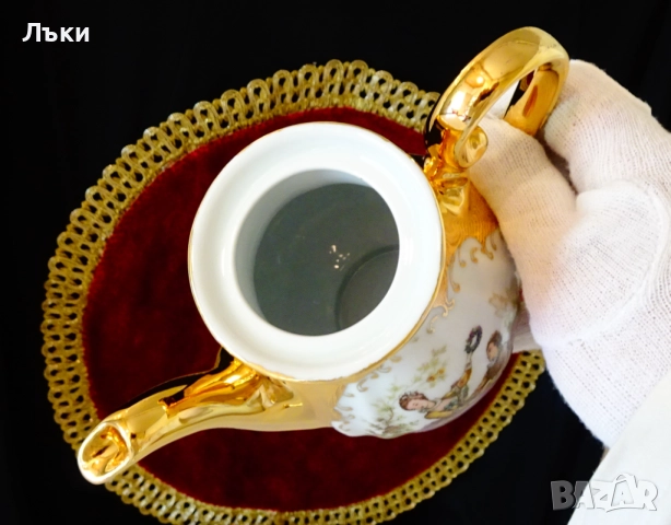 Кана баварски порцелан,злато,картина на Антоан Вато. , снимка 9 - Антикварни и старинни предмети - 51781637