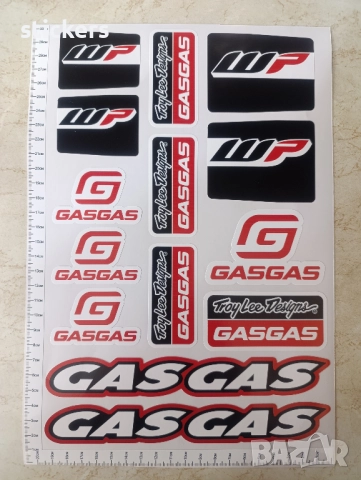 Стикери Гас Гас 14 бр. Gas Gas Stickers - лист А4, снимка 2 - Аксесоари и консумативи - 51433307
