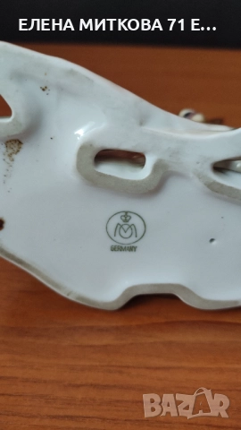 *Metzler&Ortloff* Германия фигурка на сърничка от глазиран порцелан, снимка 6 - Колекции - 52931575