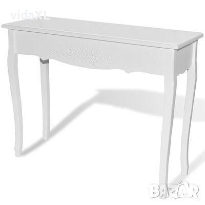 vidaXL Конзолна маса, бяла, 110x35x80 cм, дърво（SKU:249900, снимка 1 - Маси - 45807016