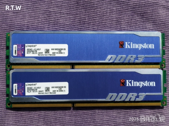 RAM памет 4GB (2x2GB) Kingston HyperX blu, DDR3 1600MHz, снимка 4 - RAM памет - 52024176