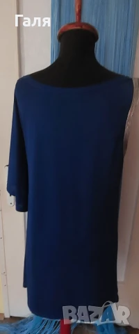 Асиметрична рокля/туника цвят турско синьо, размер Л, снимка 3 - Рокли - 51407522