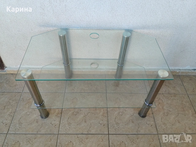 Стъклена маса за телевизор, закалено стъкло, снимка 2 - Маси - 54131197