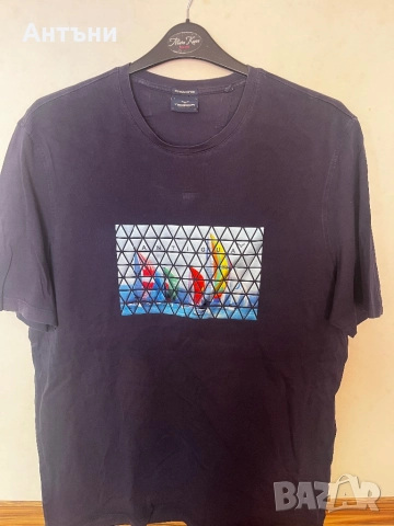 Синя тениска с къс ръкав